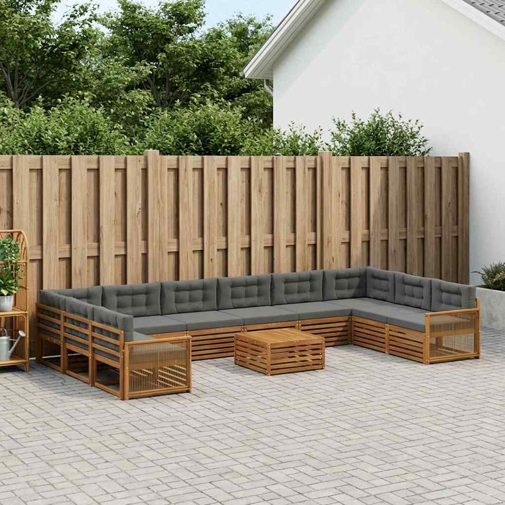Sofa-Sets met kussen 11 pcs Massief Acaciahout is nu te koop bij PeponiXL, paradijselijk wonen!