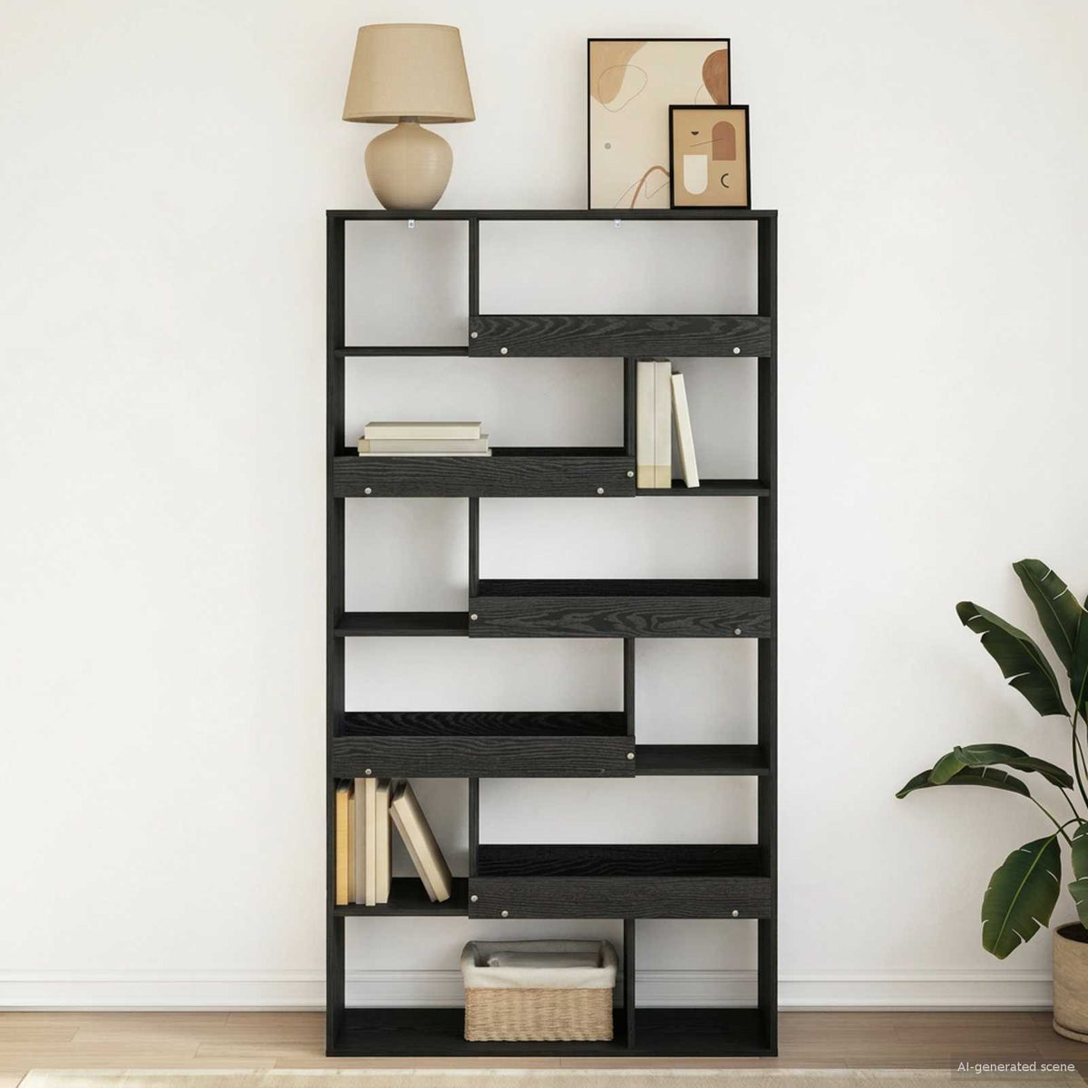 Boekenplank Zwart eiken 100 x 33 x 156,5 cm Bewerkt hout is nu te koop bij PeponiXL, paradijselijk wonen!