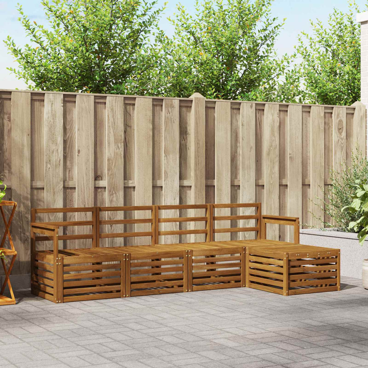 Buiten bankenset 5 pcs Naturel is nu te koop bij PeponiXL, paradijselijk wonen!