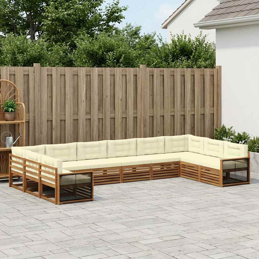 Sofa-Sets met kussen 10 pcs Massief Acaciahout is nu te koop bij PeponiXL, paradijselijk wonen!