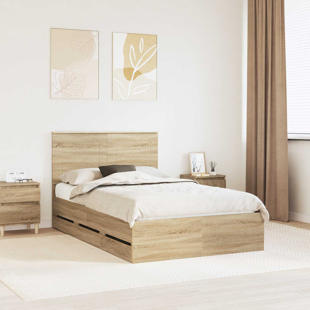 Bedframe Sonoma Eiken Ingenieurshout is nu te koop bij PeponiXL, paradijselijk wonen!