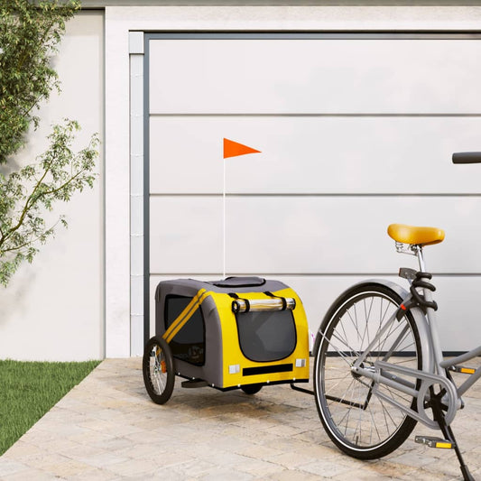 Hondenfietstrailer oxford stof en ijzer geel en grijs is nu te koop bij PeponiXL, paradijselijk wonen!