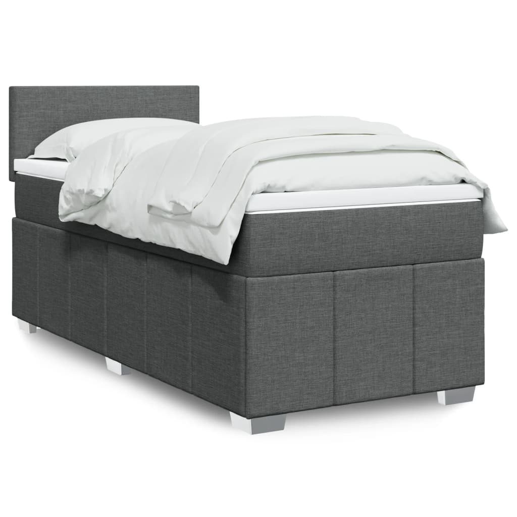 Boxspring met matras stof donkergrijs 80x200 cm is nu te koop bij PeponiXL, paradijselijk wonen!