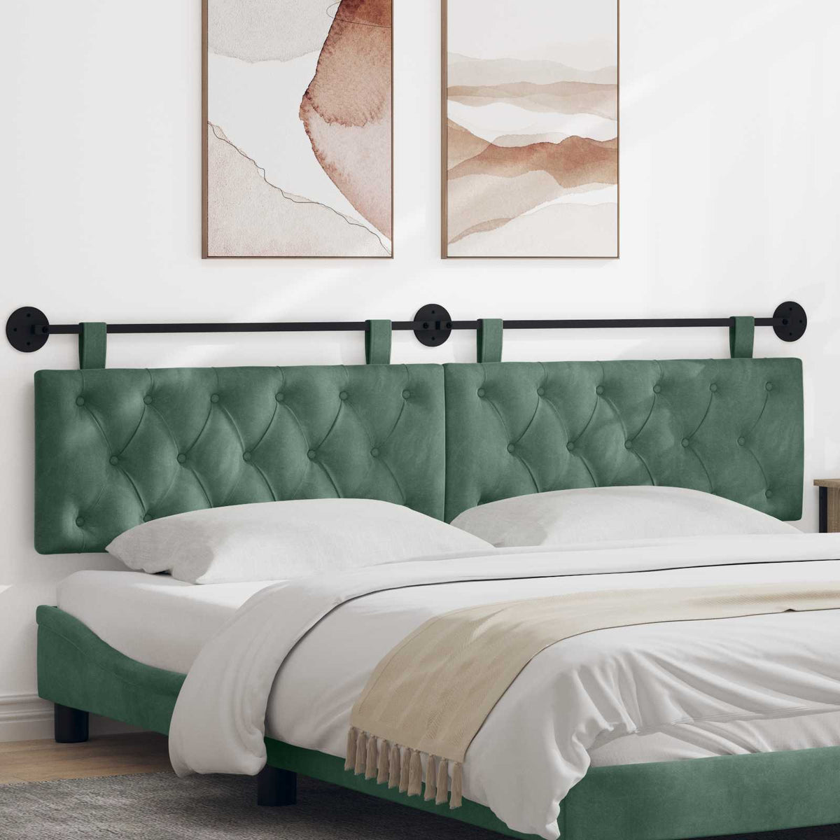 Hangend hoofdbord Zeegroen Fluweel is nu te koop bij PeponiXL, paradijselijk wonen!