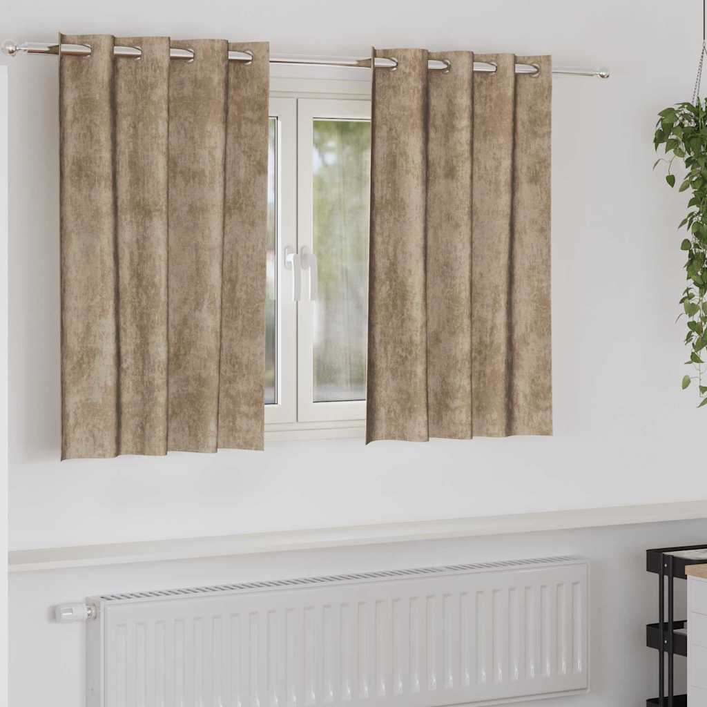 Velvet Gordijnen 2 pcs champagne 140 x 140 cm Fluweel is nu te koop bij PeponiXL, paradijselijk wonen!