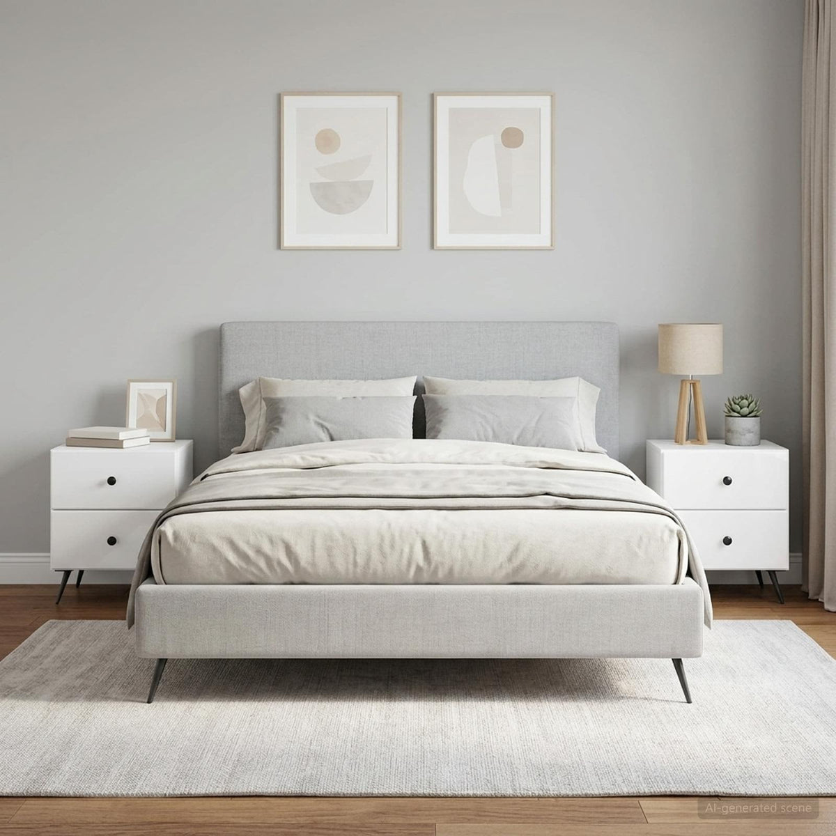 Nachtkastje met lade 2 pcs Hoogglans Wit 43 x 34,5 x 47,5 cm is nu te koop bij PeponiXL, paradijselijk wonen!