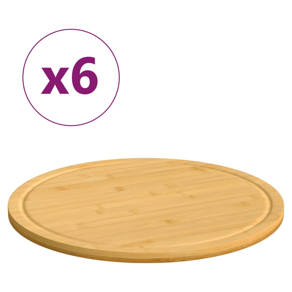 Snijplanken 6 st Ø40x1,5 cm bamboe is nu te koop bij PeponiXL, paradijselijk wonen!