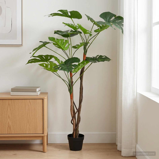 Kunstmatige Monstera Plant Groen 70 x 16 x 130 cm Stof en Hout is nu te koop bij PeponiXL, paradijselijk wonen!