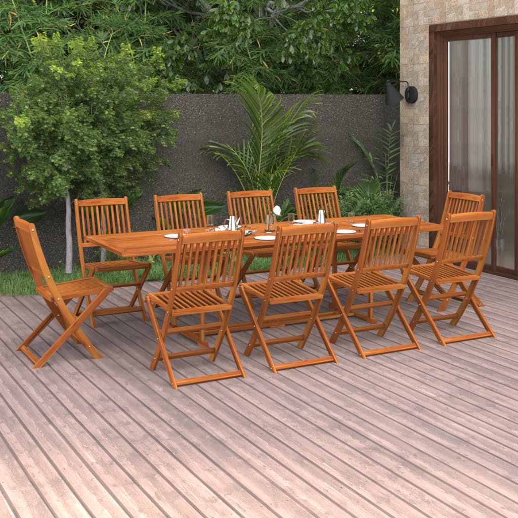 11-delige Tuinset 280x90x75 cm massief acaciahout is nu te koop bij PeponiXL, paradijselijk wonen!