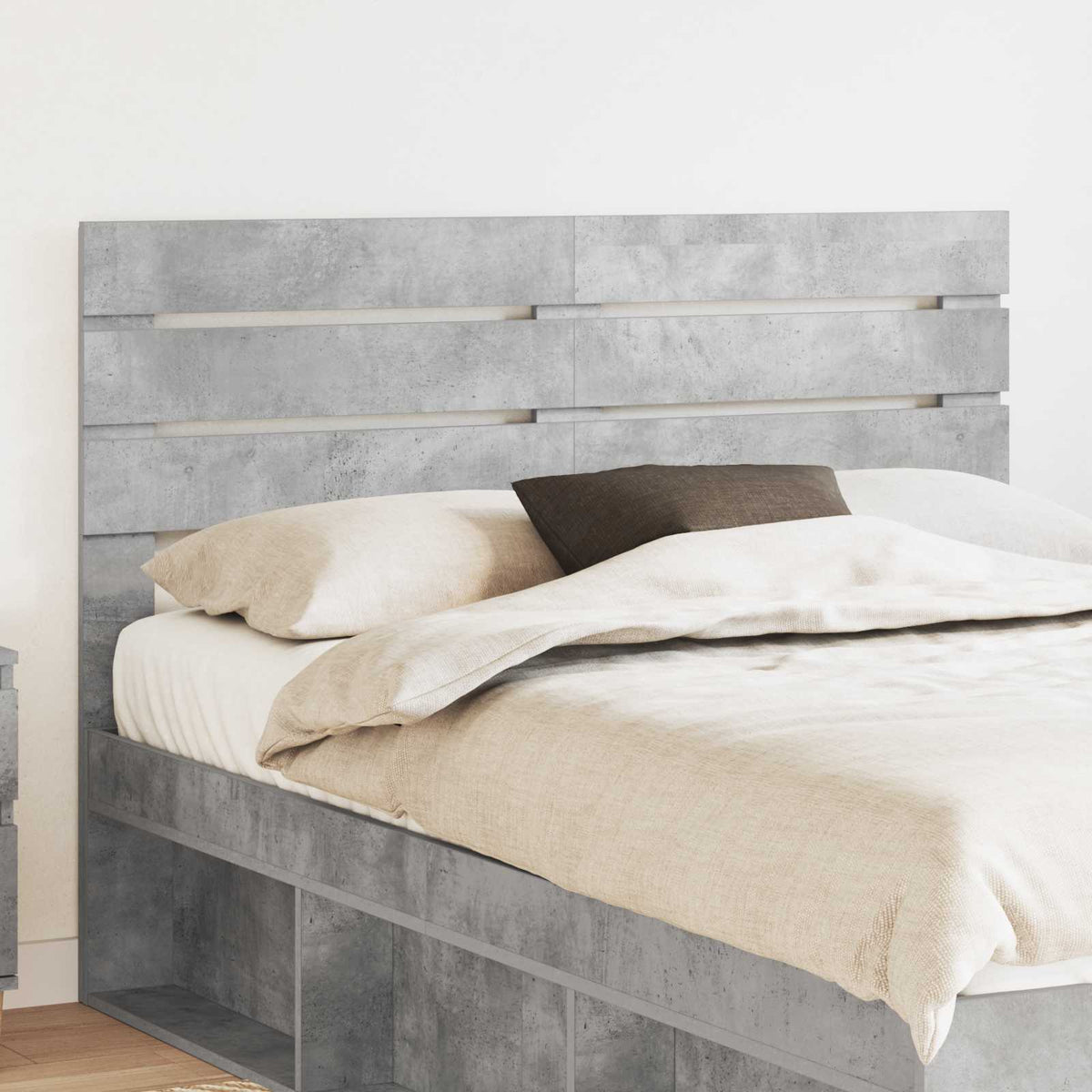 Hoofdbord Beton Grijs Bewerkt hout is nu te koop bij PeponiXL, paradijselijk wonen!