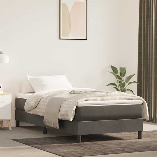 Pocketveringmatras medium 80x220x20 cm fluweel donkergrijs is nu te koop bij PeponiXL, paradijselijk wonen!