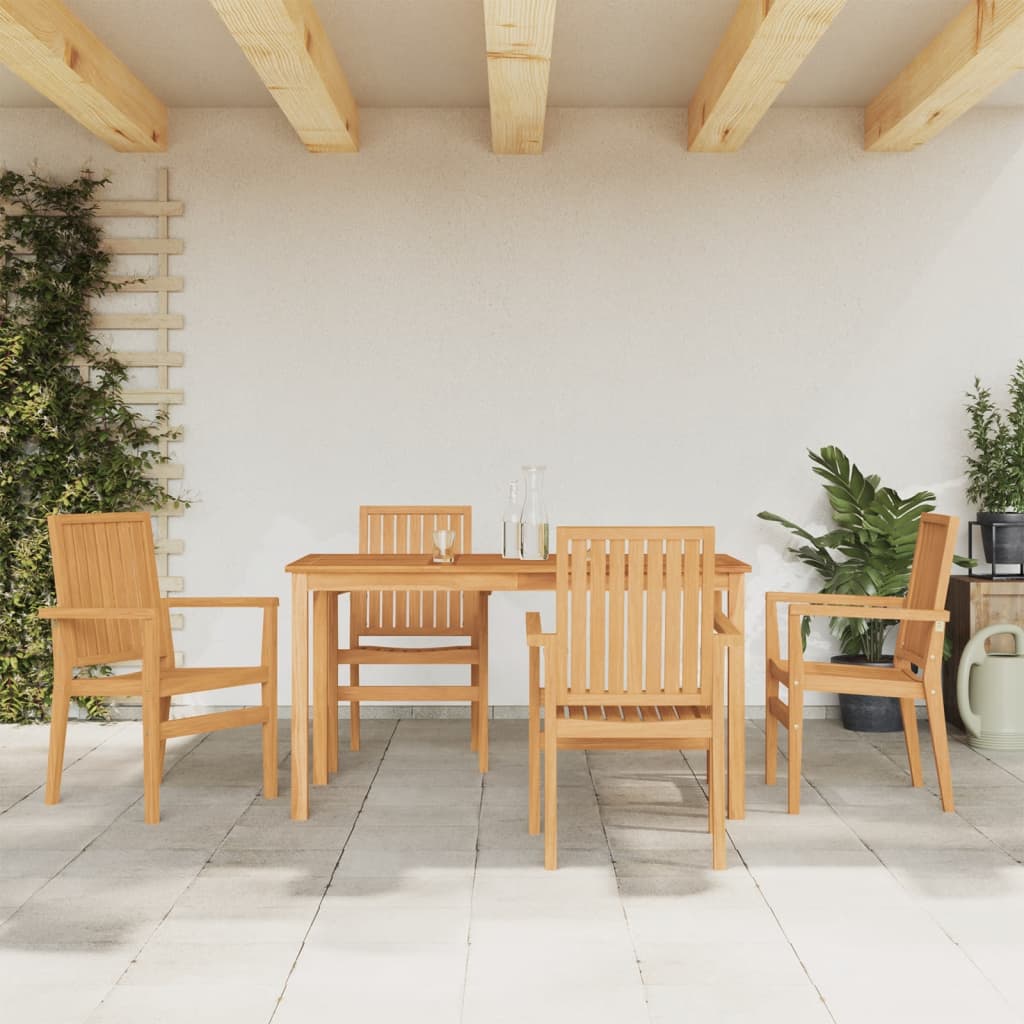 5-delige Tuinset massief teakhout is nu te koop bij PeponiXL, paradijselijk wonen!