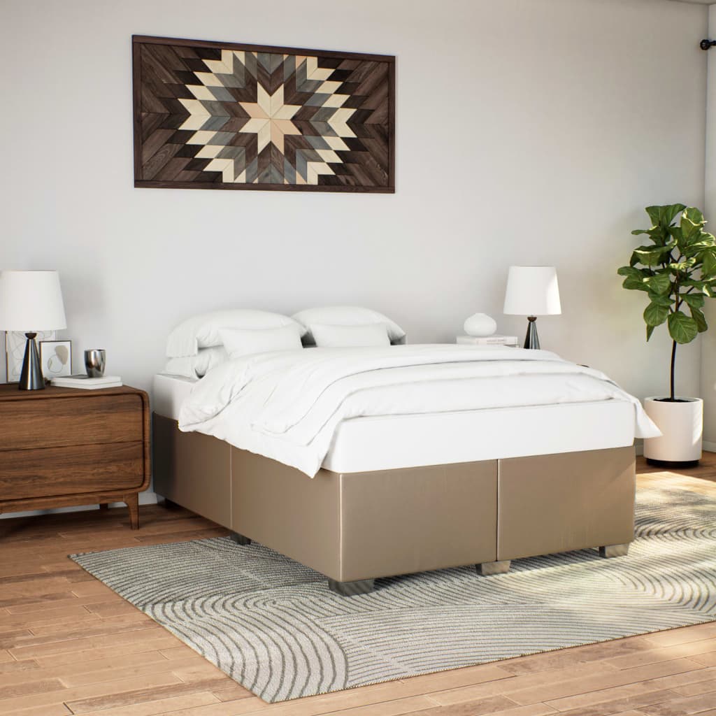 Bedframe kunstleer cappuccinokleurig 140x190 cm is nu te koop bij PeponiXL, paradijselijk wonen!