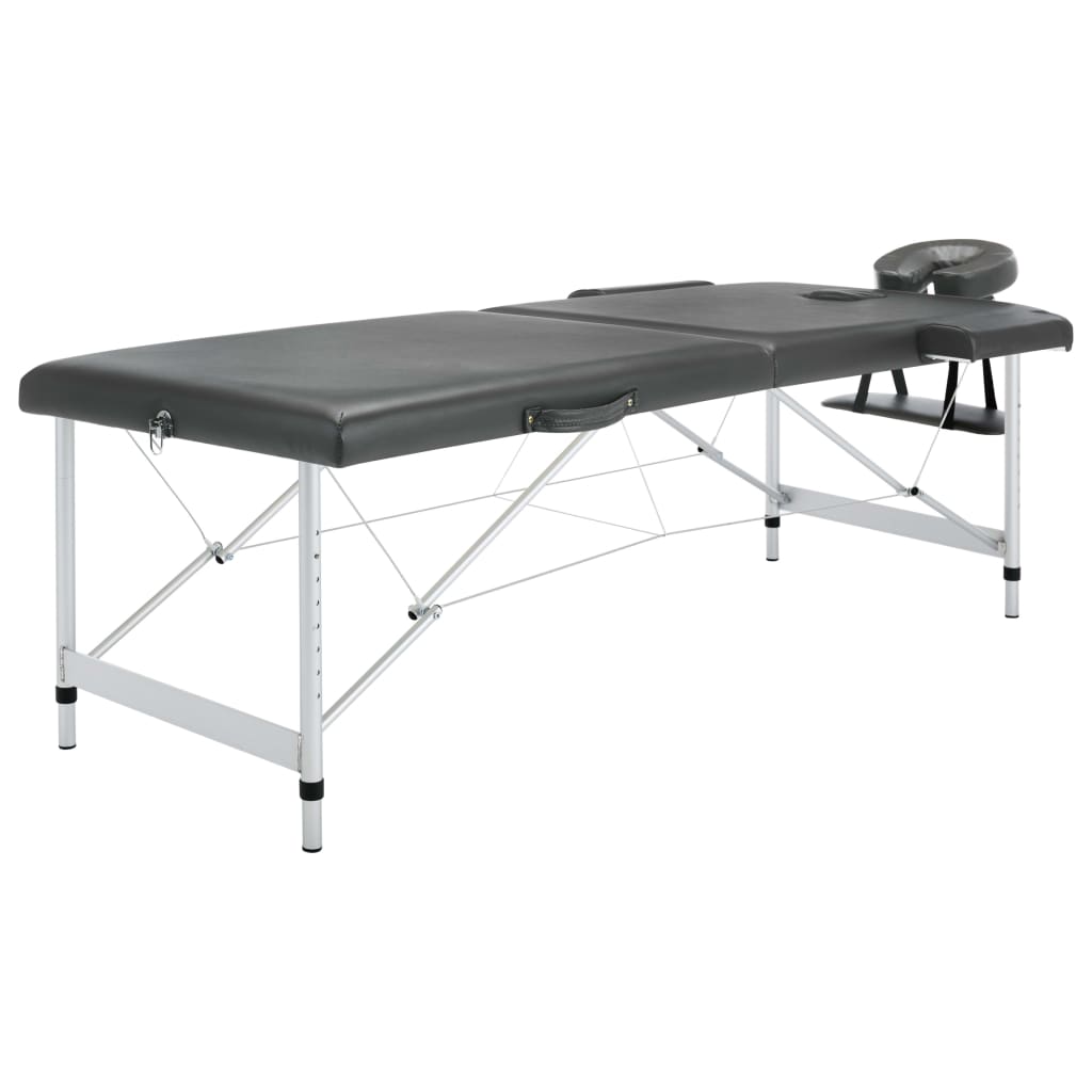Massagetafel met 2 zones 186x68 cm aluminium frame antraciet is nu te koop bij PeponiXL, paradijselijk wonen!