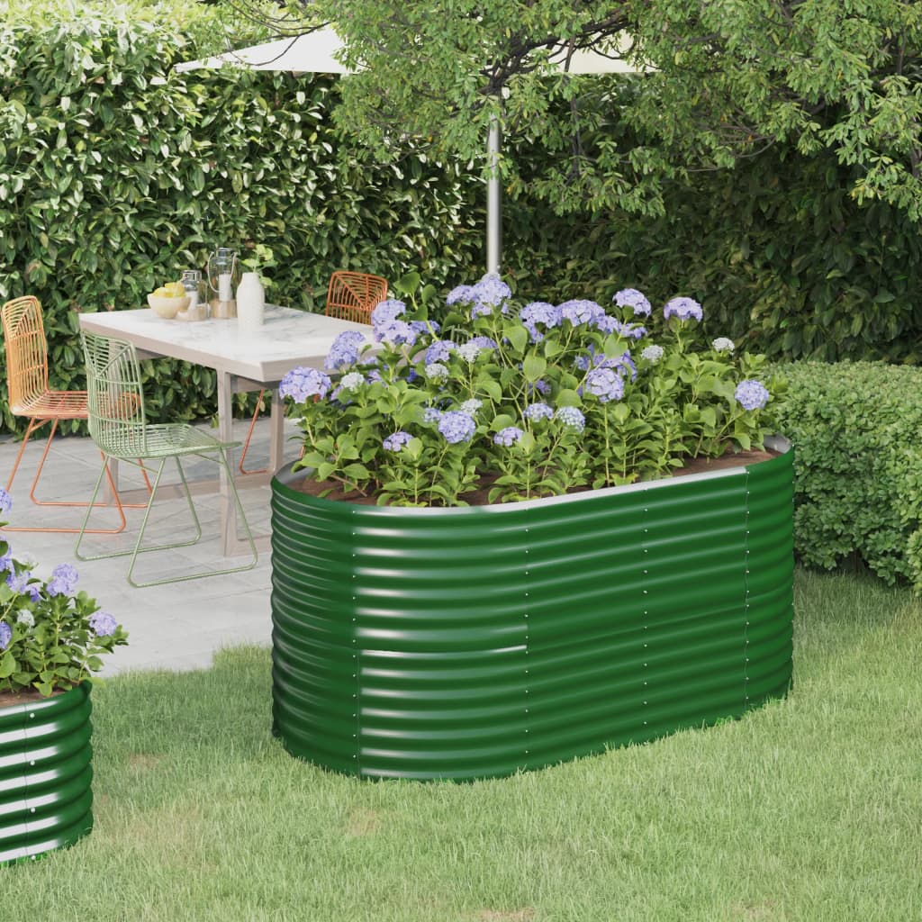 Plantenbak 152x80x68 cm gegalvaniseerd staal groen is nu te koop bij PeponiXL, paradijselijk wonen!
