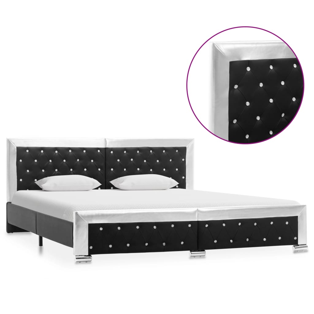 Bedframe kunstleer zwart 180x200 cm is nu te koop bij PeponiXL, paradijselijk wonen!
