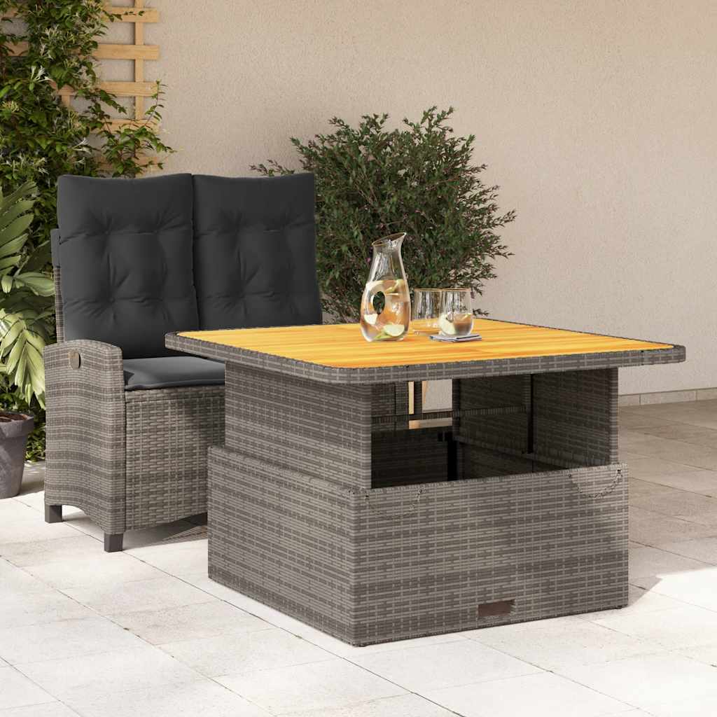 2-delige Tuinset met kussens poly rattan grijs is nu te koop bij PeponiXL, paradijselijk wonen!