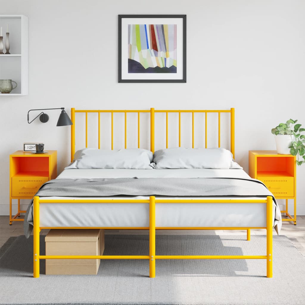 Nachtkastjes 2 st 36x39x60,5 cm staal mosterdgeel is nu te koop bij PeponiXL, paradijselijk wonen!