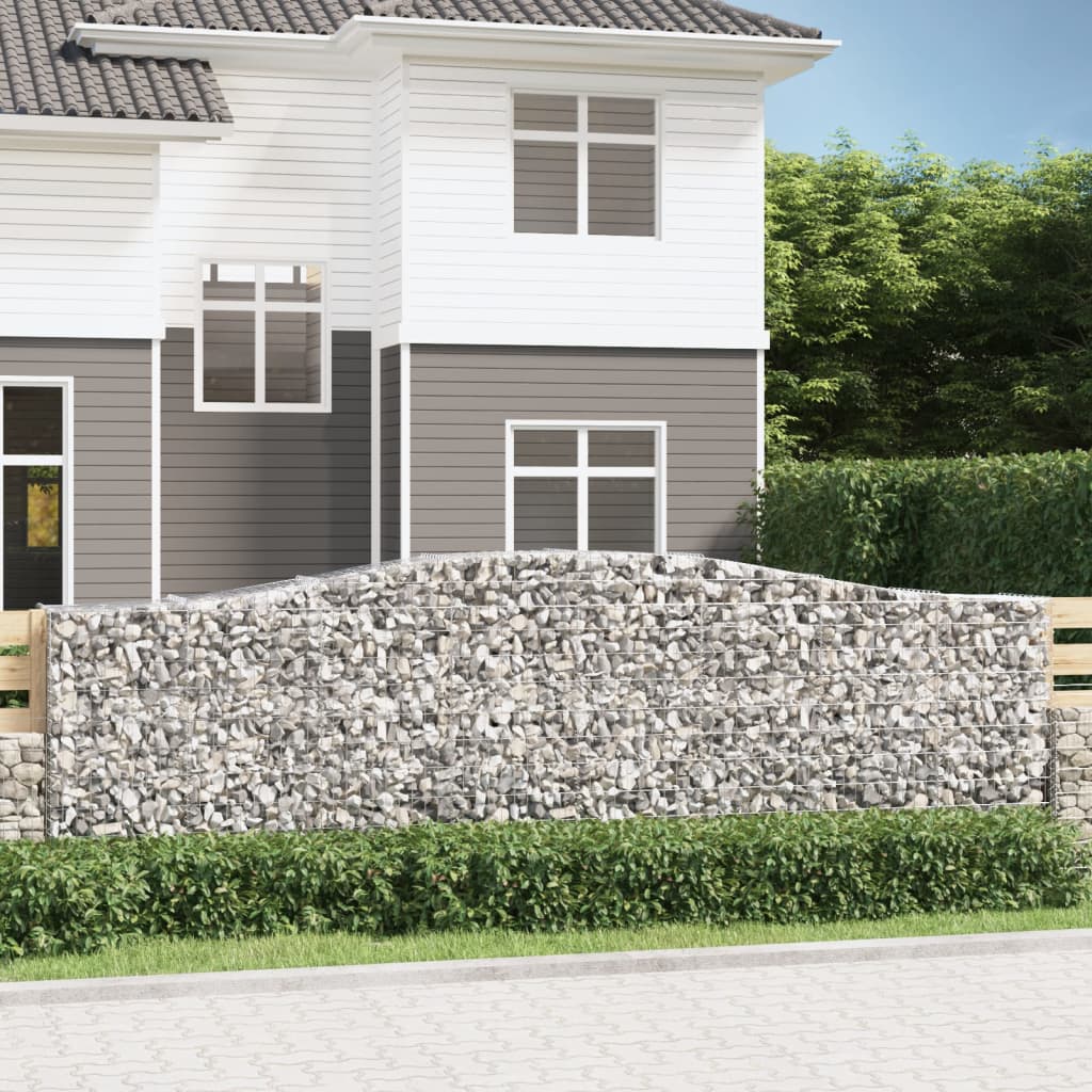 Schanskorven 5 st gewelfd 400x50x120/140 cm ijzer is nu te koop bij PeponiXL, paradijselijk wonen!