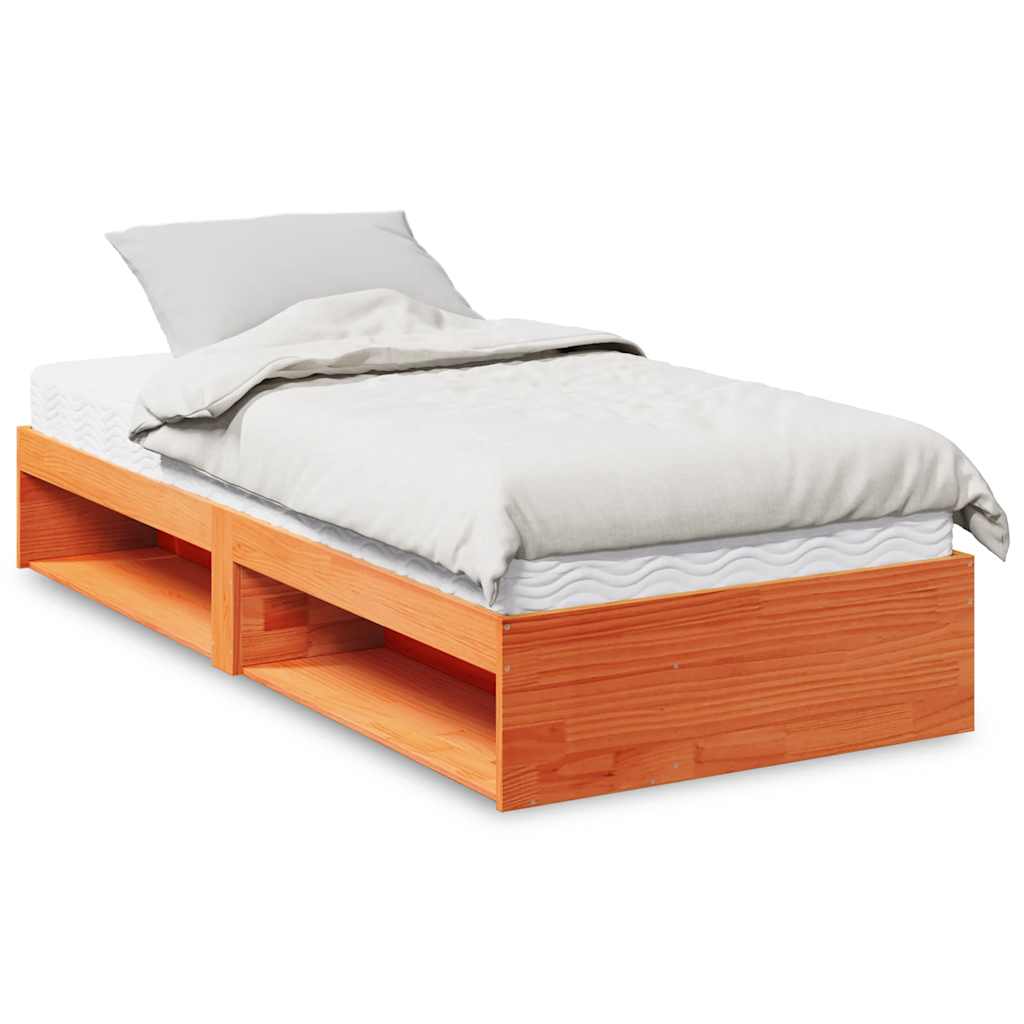 Slaapbank me matras 90x190 cm massief grenenhout wasbruin is nu te koop bij PeponiXL, paradijselijk wonen!