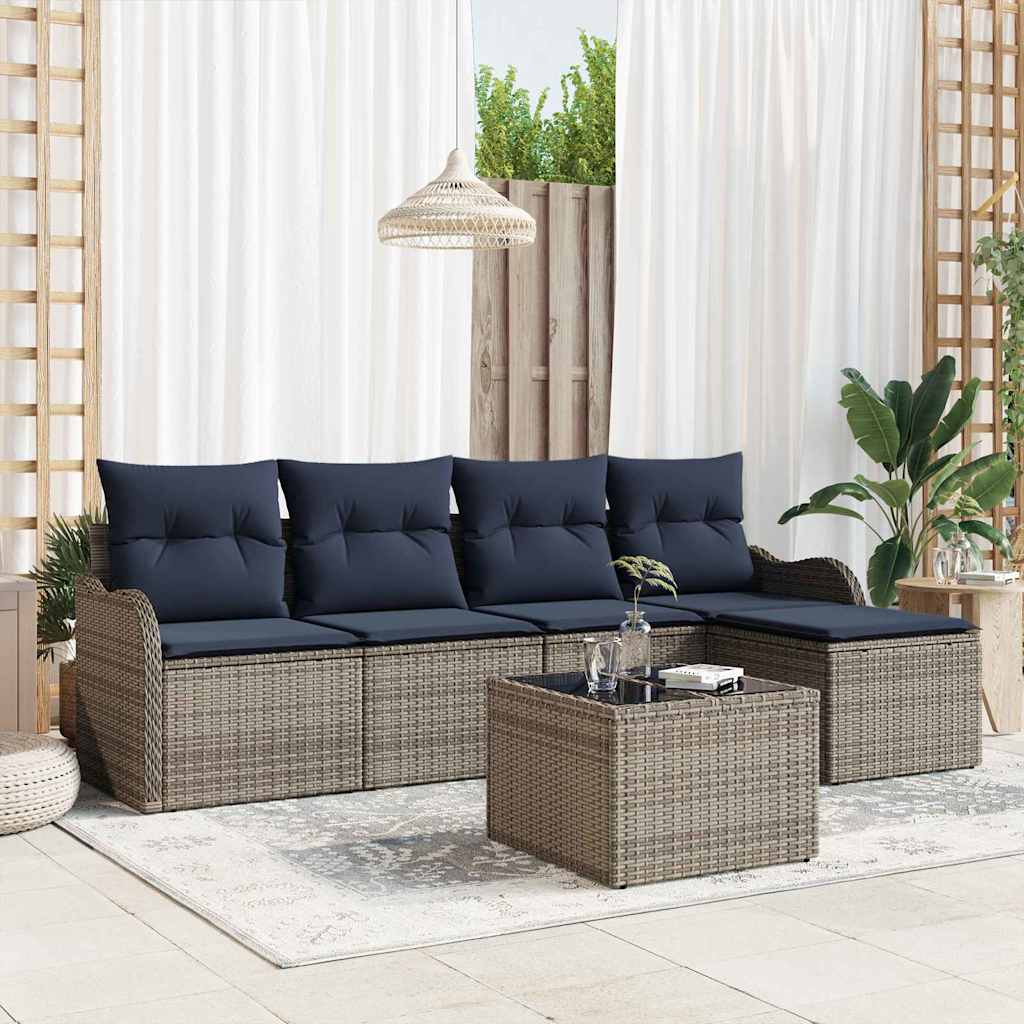 Tuin Sofa Set Grijs poly rattan is nu te koop bij PeponiXL, paradijselijk wonen!