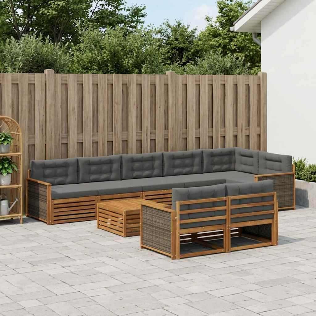 Buiten bankenset met kussen 9 pcs is nu te koop bij PeponiXL, paradijselijk wonen!