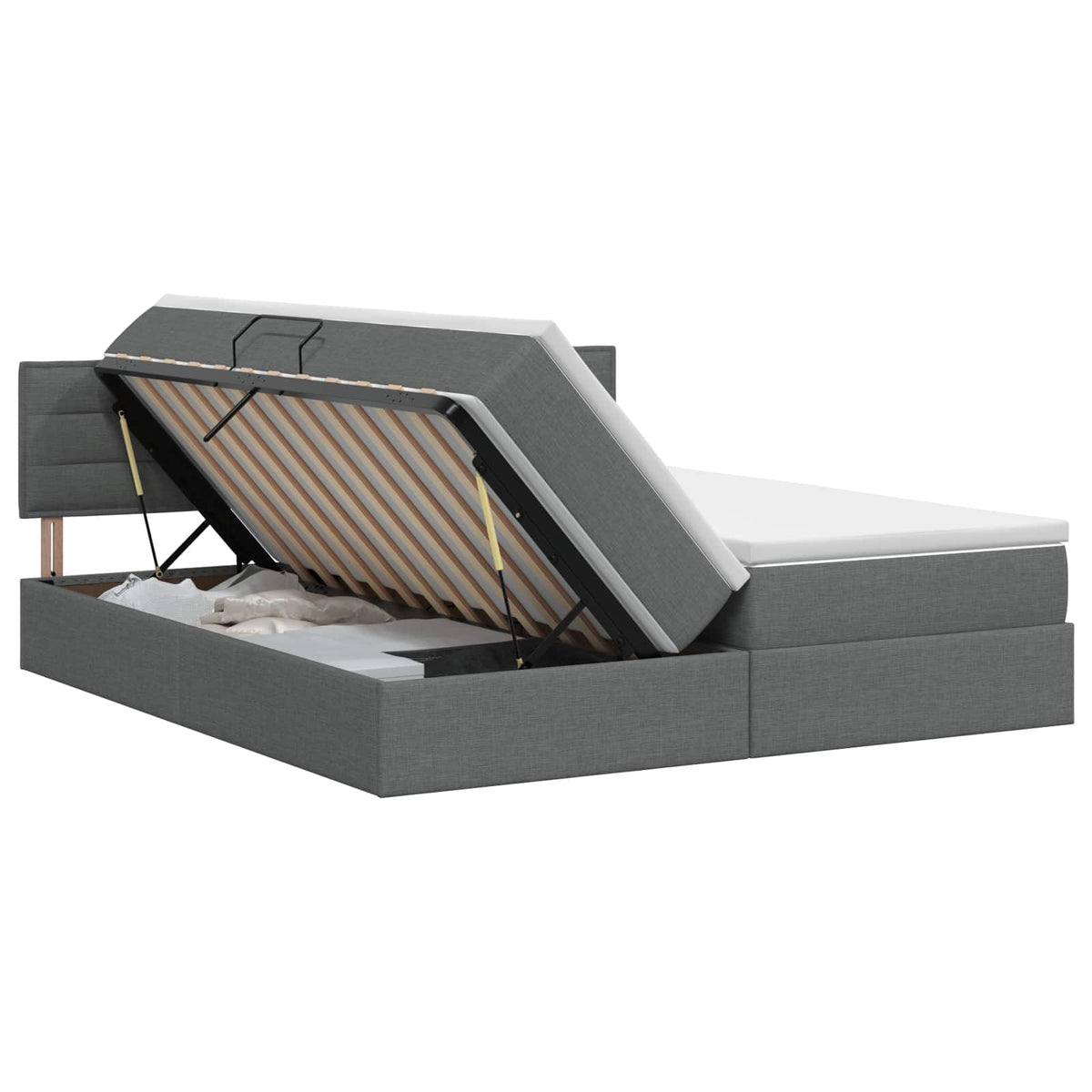 Opbergbed met matras Donkergrijs 140 x 200 cm fluweel is nu te koop bij PeponiXL, paradijselijk wonen!