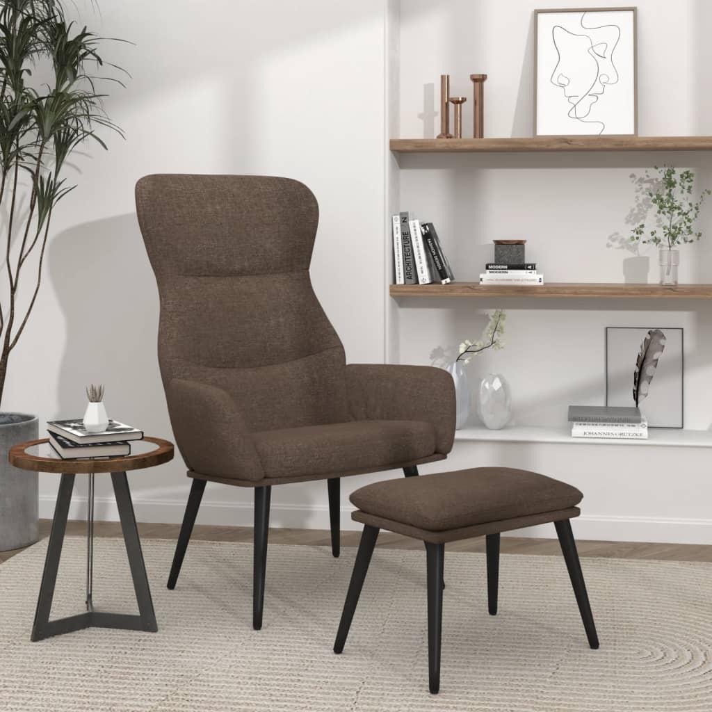 Relaxstoel met voetenbank stof taupe is nu te koop bij PeponiXL, paradijselijk wonen!