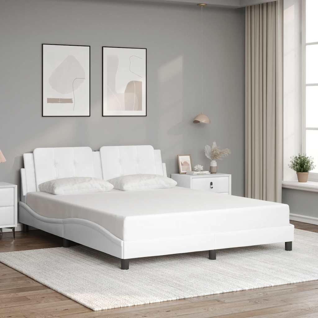 Bedframe zonder matras "Zadar" kunstleer wit 160x200 cm is nu te koop bij PeponiXL, paradijselijk wonen!