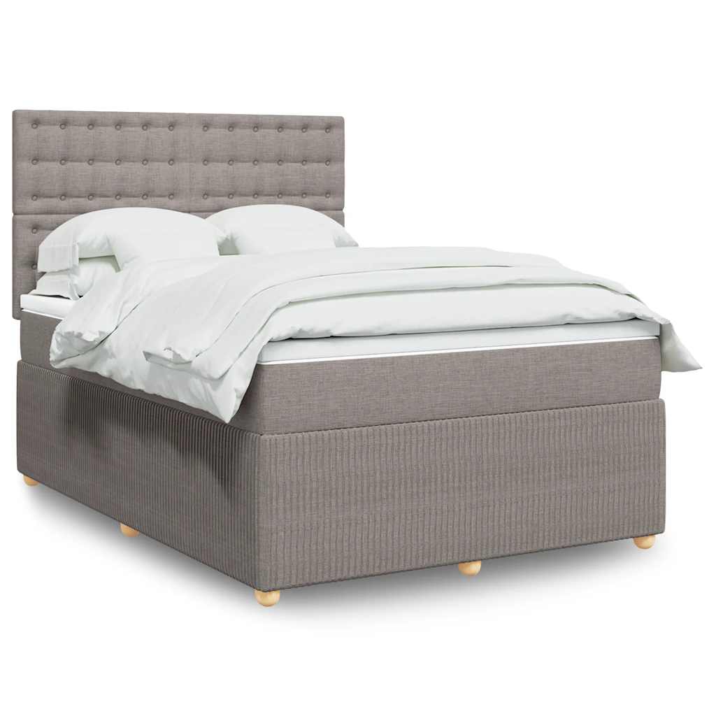 Boxspring met matras stof taupe 140x190 cm is nu te koop bij PeponiXL, paradijselijk wonen!