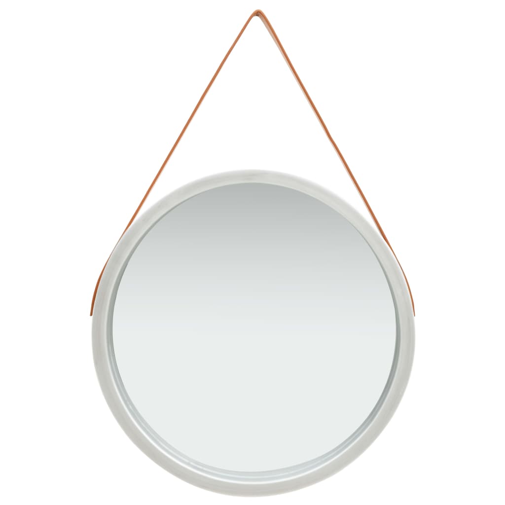 Wandspiegel met band 60 cm zilverkleurig is nu te koop bij PeponiXL, paradijselijk wonen!
