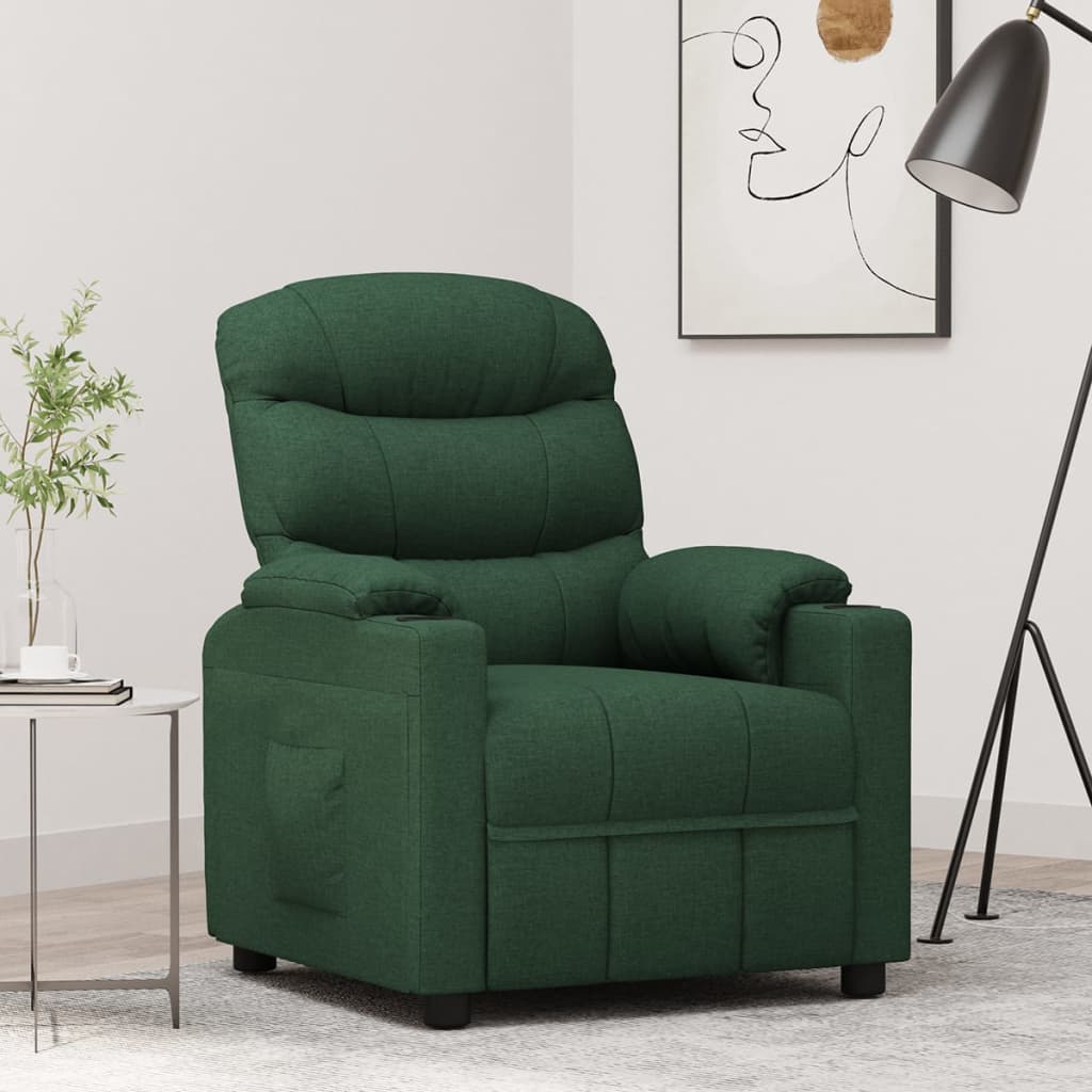 Fauteuil verstelbaar stof donkergroen is nu te koop bij PeponiXL, paradijselijk wonen!