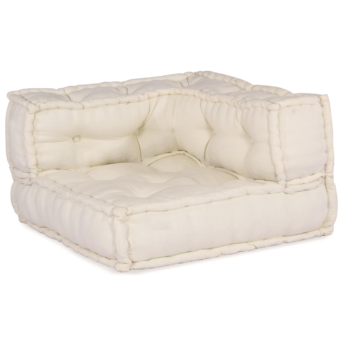 Modulair Sofabet 4 pcs Crèmekleurig Stof is nu te koop bij PeponiXL, paradijselijk wonen!