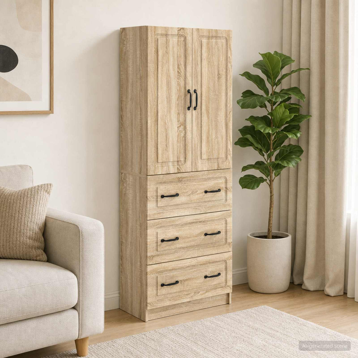 Kastenset 2 pcs Sonoma Eiken 66 x 34,5 x 87 cm Bewerkt hout is nu te koop bij PeponiXL, paradijselijk wonen!