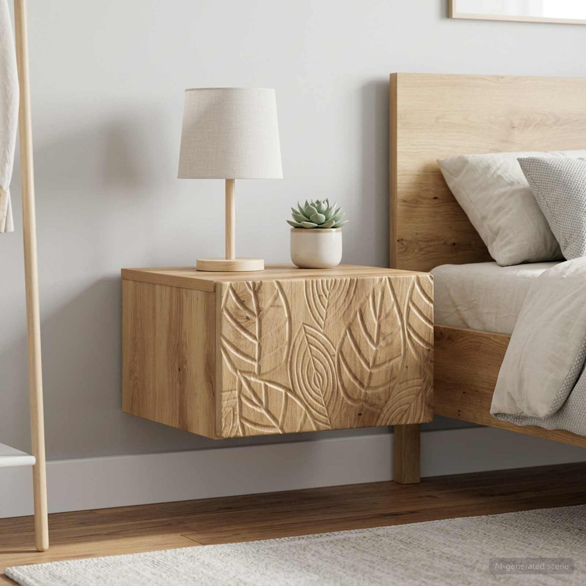 Wandbeugel Bedkast 2 st Artisanaal eiken 49 x 34,5 x 20 cm is nu te koop bij PeponiXL, paradijselijk wonen!