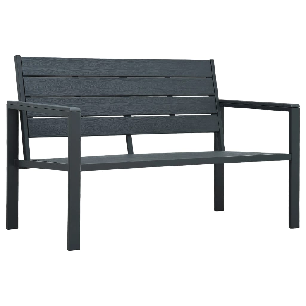 Tuinbank hout-look 120 cm HDPE grijs is nu te koop bij PeponiXL, paradijselijk wonen!