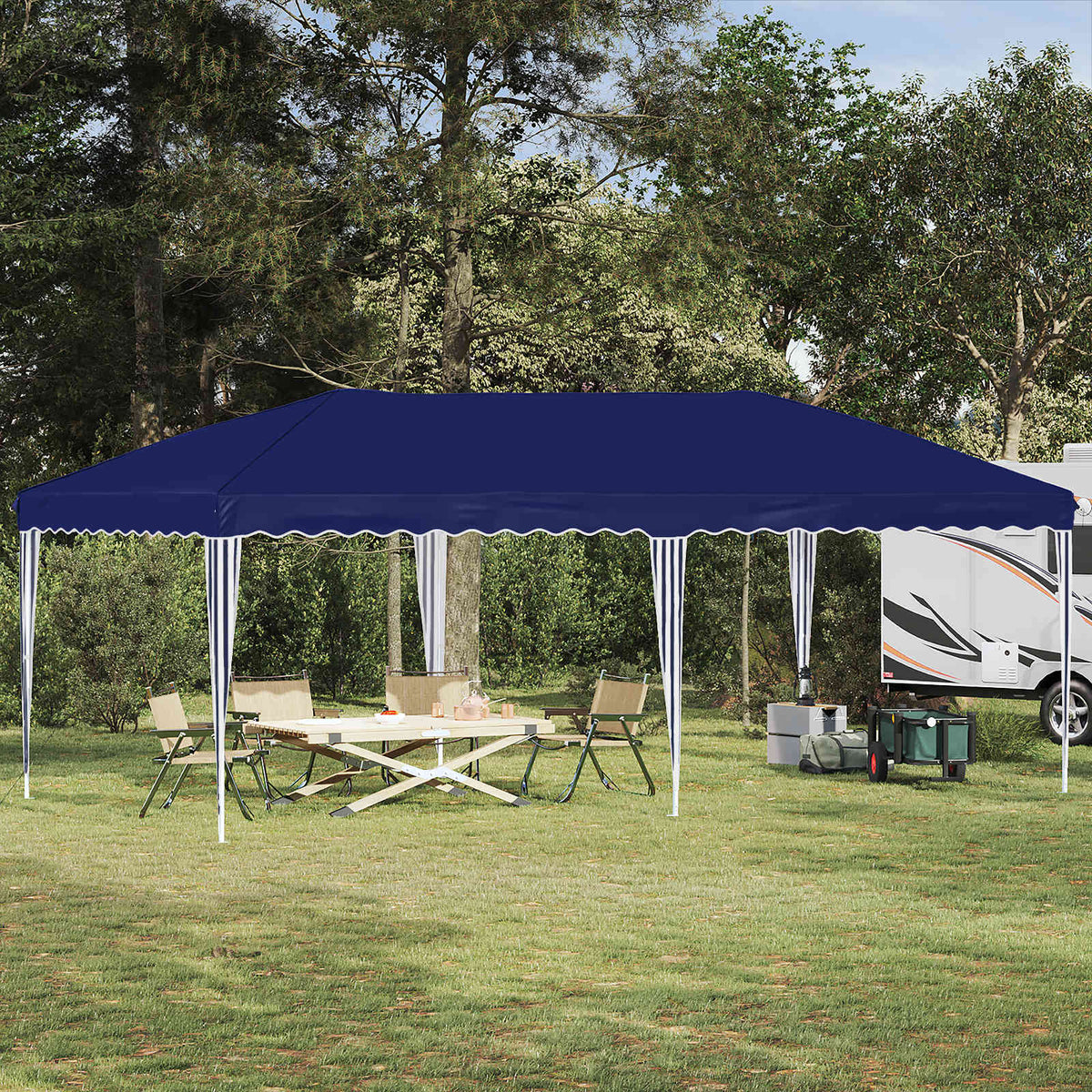 Pop-up Feesttent 575 x 290 x 245 cm Blauw is nu te koop bij PeponiXL, paradijselijk wonen!