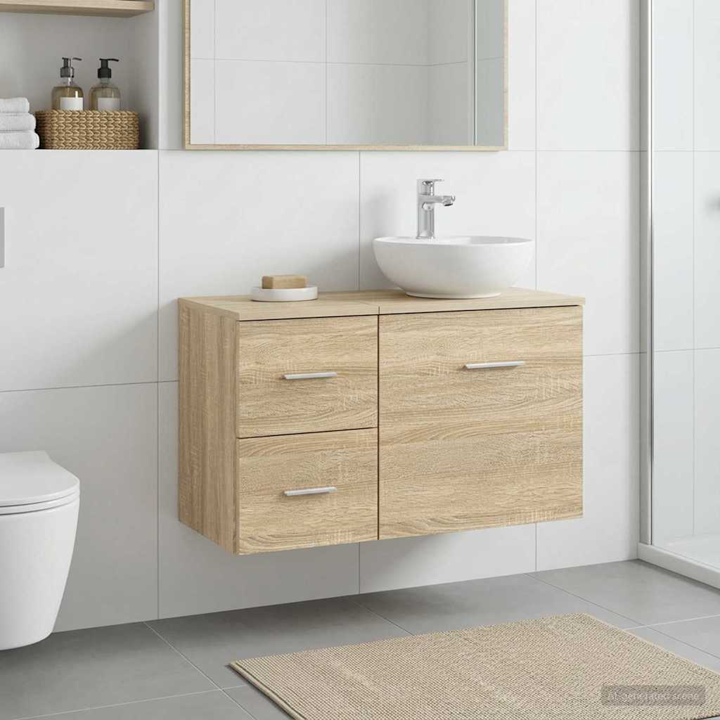 Badkamerkast Tussenin Sonoma Eiken 30 x 41 x 50 cm Bewerkt hout is nu te koop bij PeponiXL, paradijselijk wonen!