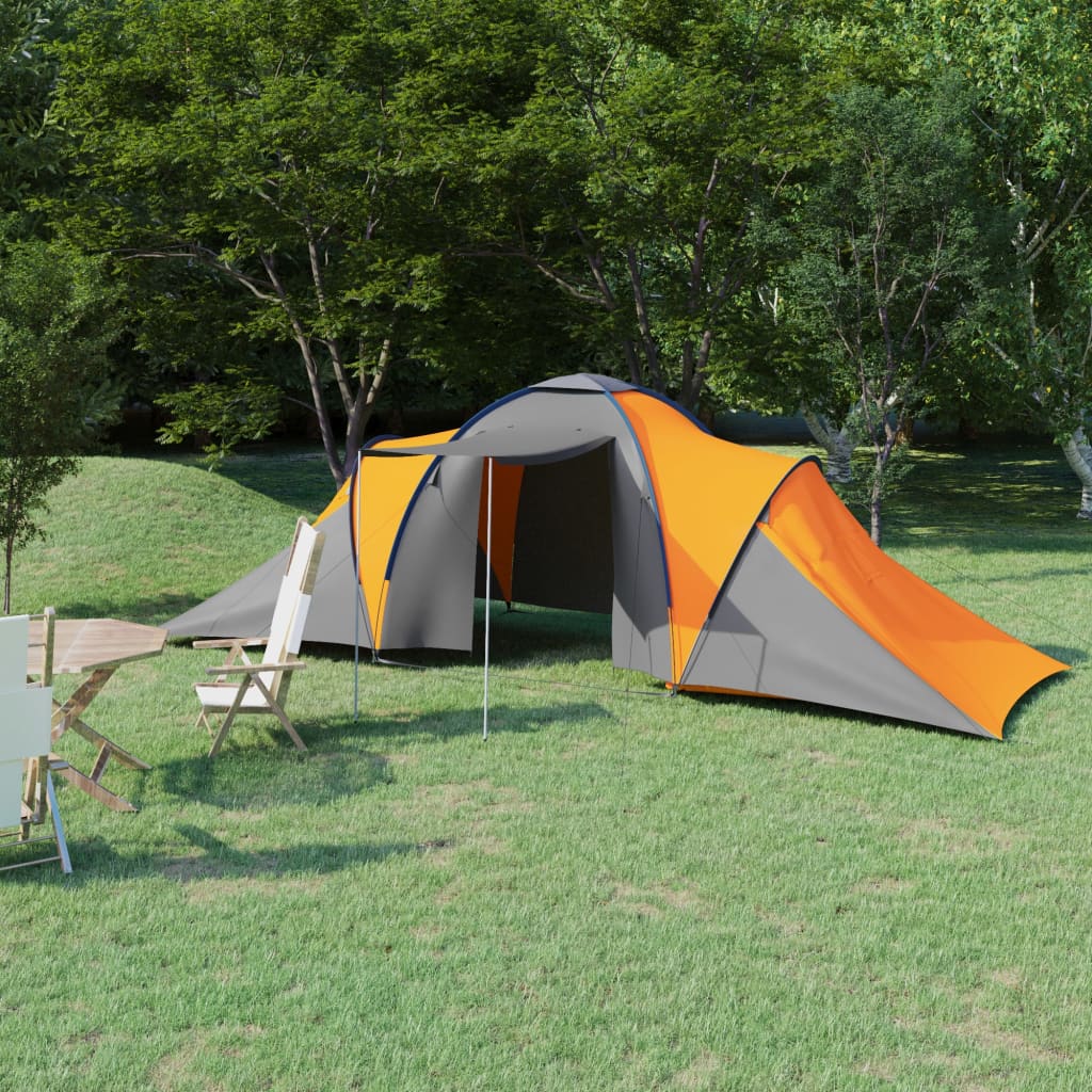 Tent 6-persoons grijs en oranje is nu te koop bij PeponiXL, paradijselijk wonen!