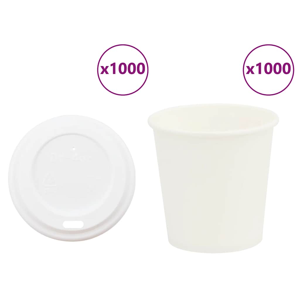 Papieren koffiekopjes met deksel 1000 st 4oz 100 ml is nu te koop bij PeponiXL, paradijselijk wonen!