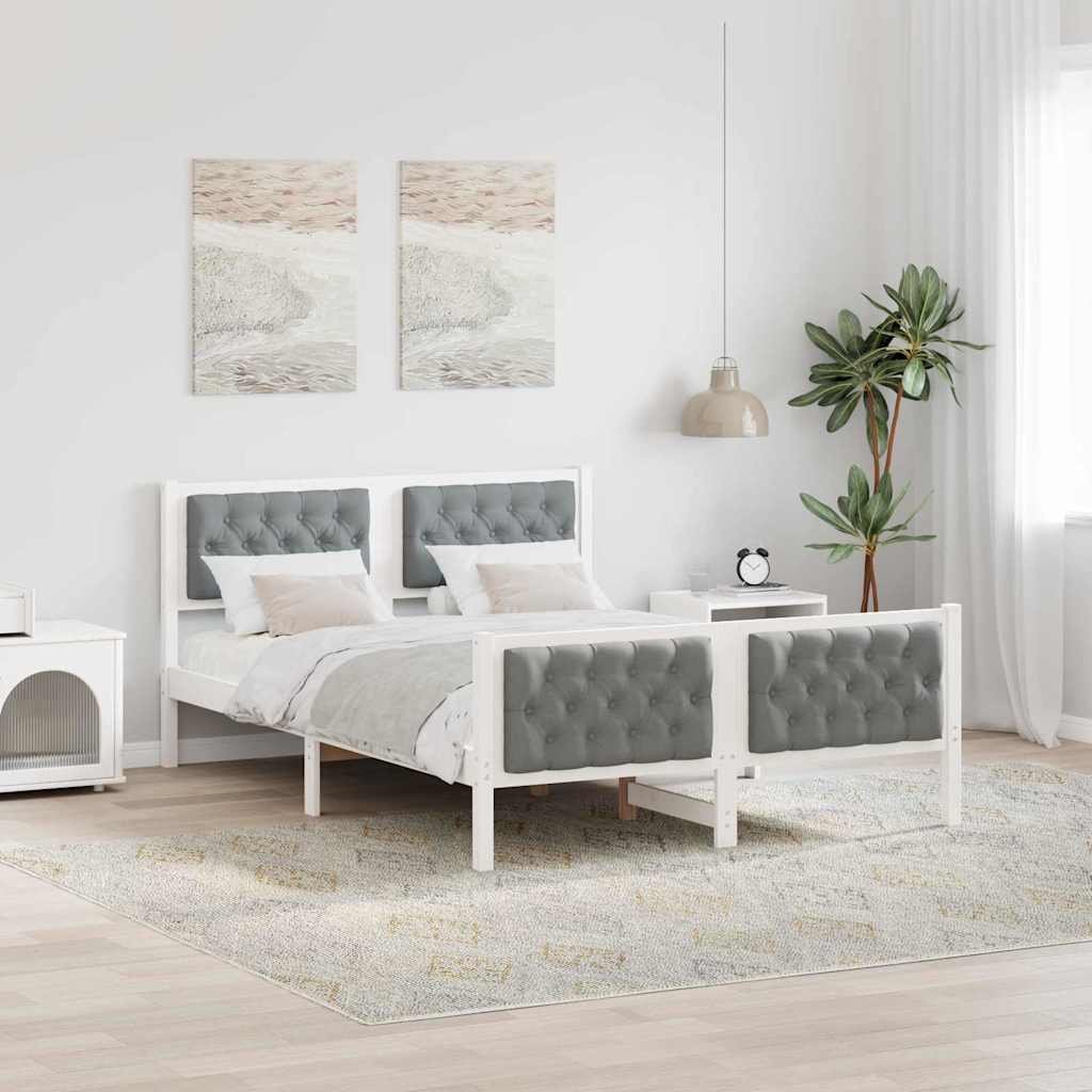 Bedframe Lichtgrijs 140 x 200 cm Massief grenenhout is nu te koop bij PeponiXL, paradijselijk wonen!