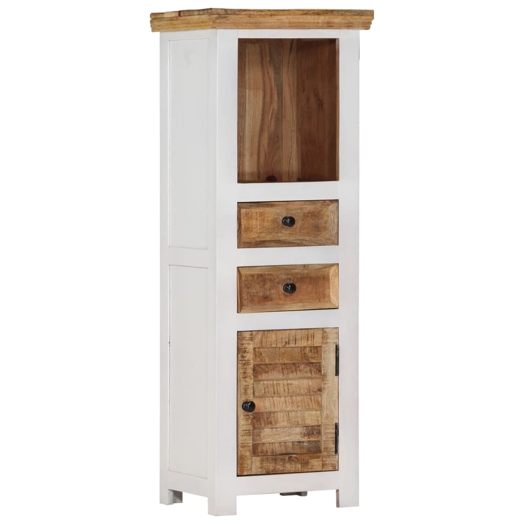 Hoge kast 40x30x110 cm massief mango- en acaciahout bruin wit is nu te koop bij PeponiXL, paradijselijk wonen!