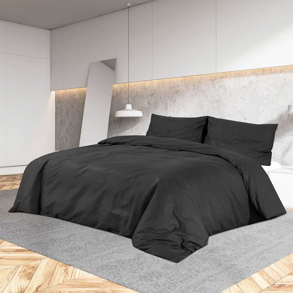 Dekbedovertrekset 140x200 cm katoen zwart is nu te koop bij PeponiXL, paradijselijk wonen!