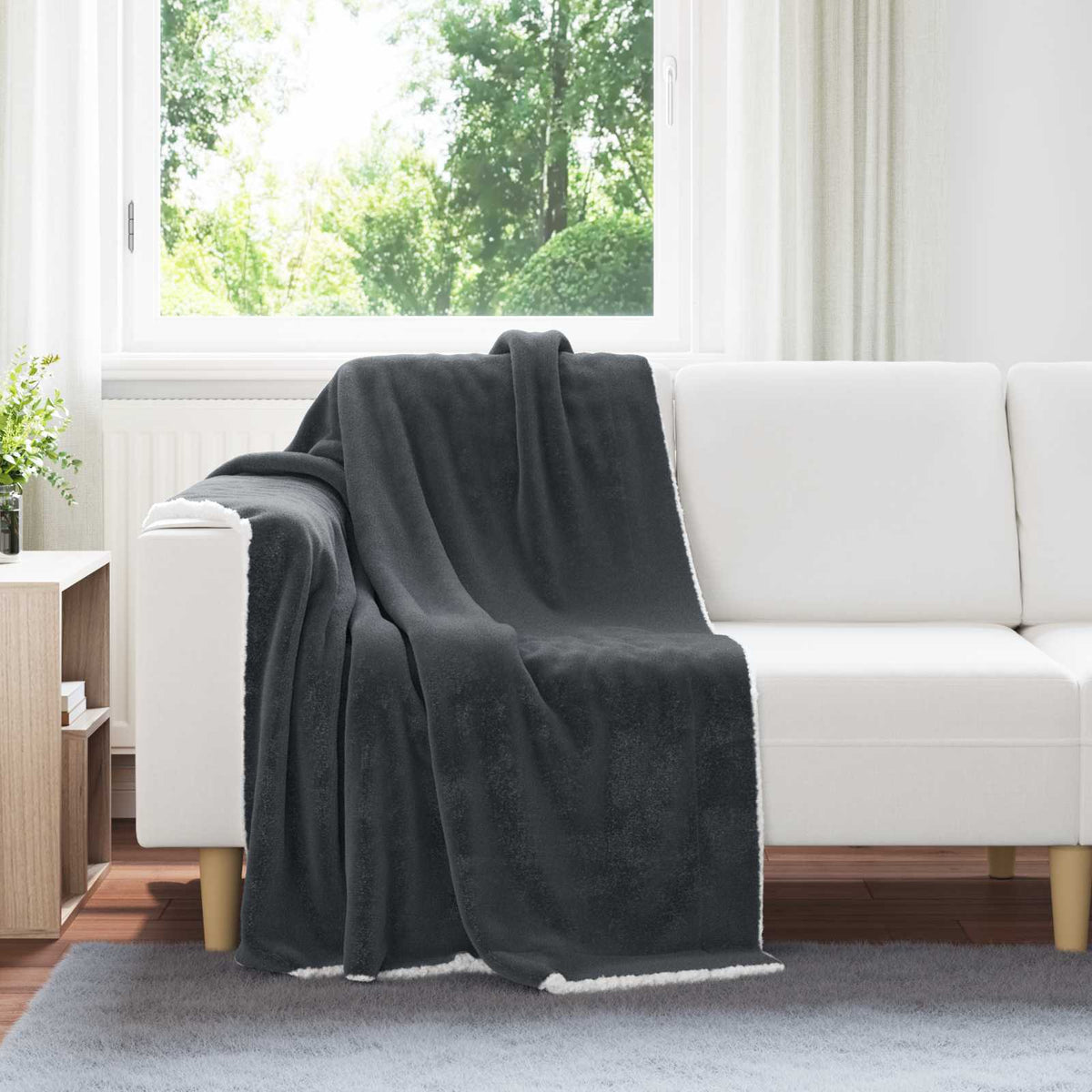 Gooi Deken Donkergrijs 130 x 150 cm Fleece is nu te koop bij PeponiXL, paradijselijk wonen!
