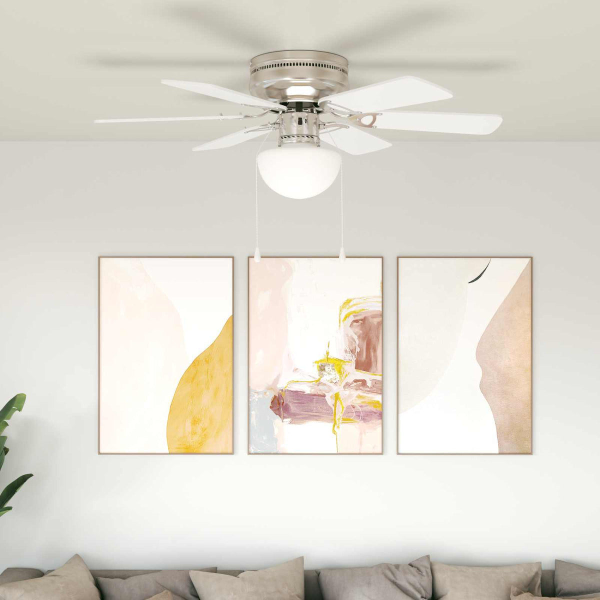 Plafondventilator met licht Ø 82 cm Wit is nu te koop bij PeponiXL, paradijselijk wonen!