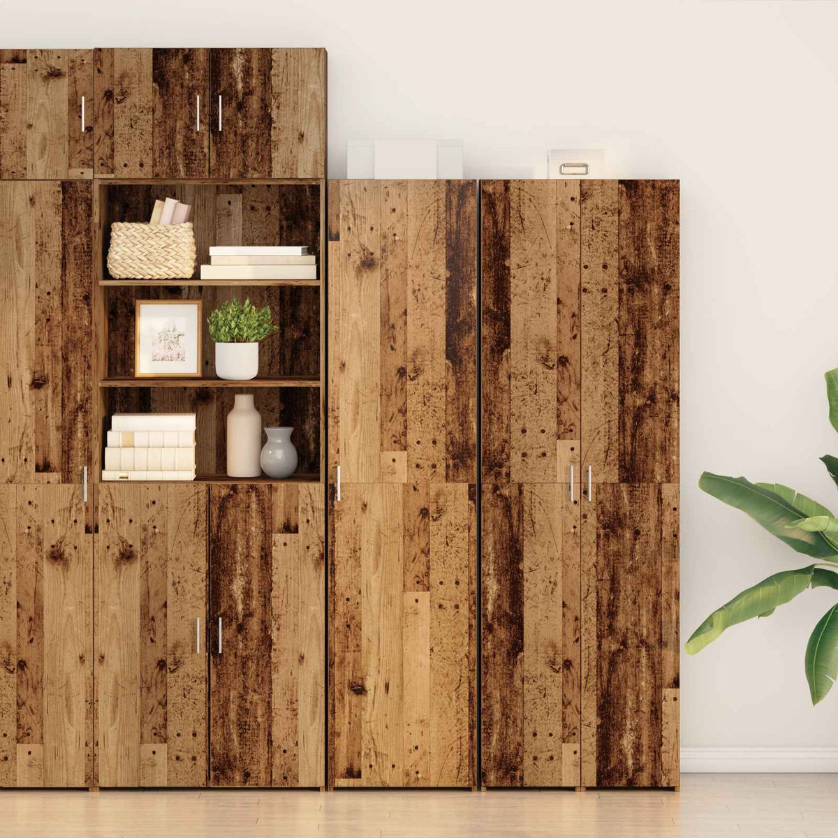 Hoge kast Oudhout 45 x 42,5 x 185 cm is nu te koop bij PeponiXL, paradijselijk wonen!