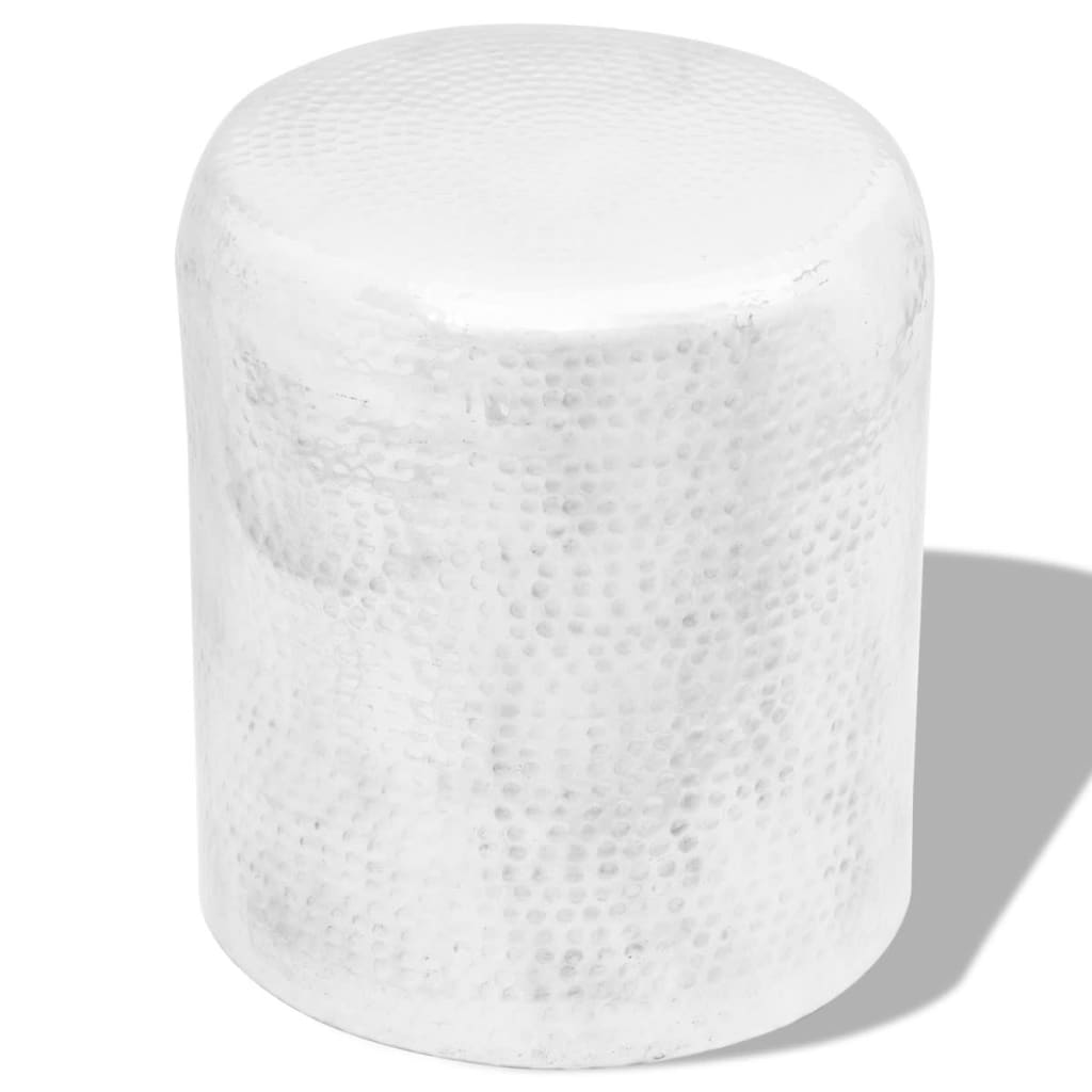 Krukje/bijzettafeltje gehamerd aluminium zilverkleurig is nu te koop bij PeponiXL, paradijselijk wonen!