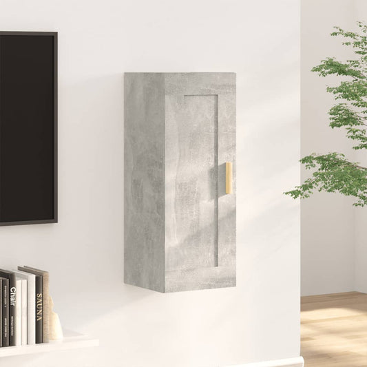 Wandkast 35x34x90 cm bewerkt hout betongrijs is nu te koop bij PeponiXL, paradijselijk wonen!