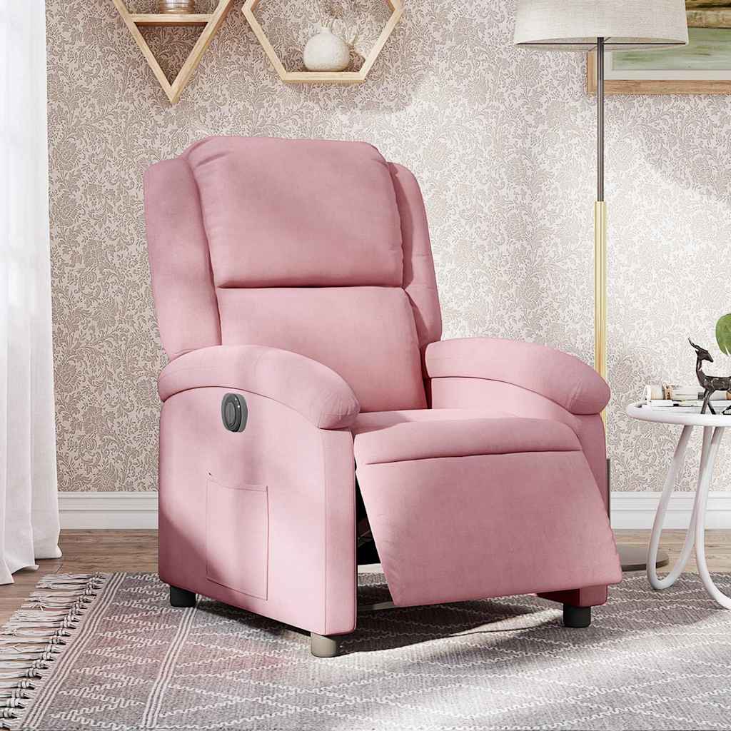 Fauteuil elektrisch fluweel roze is nu te koop bij PeponiXL, paradijselijk wonen!