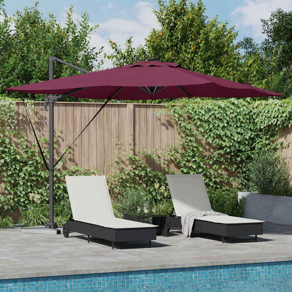 Parasol Bordeaux Rood 286 x 284 x 270 cm Aluminium en Polyester is nu te koop bij PeponiXL, paradijselijk wonen!